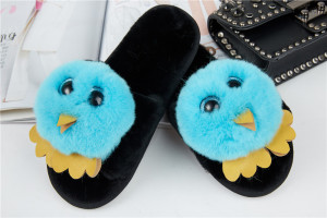 1708088 rex rabbit fur slippers bird shoe (14)