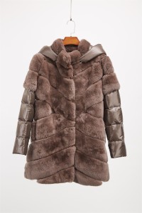 1708146 rex rabbit fur coat with down sleeve detachable (2)