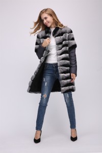 1708148 rex rabbit fur chinchilla coat with down sleeve (13)