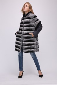 1708148 rex rabbit fur chinchilla coat with down sleeve (15)