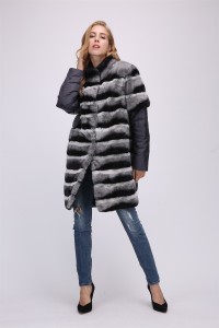 1708148 rex rabbit fur chinchilla coat with down sleeve (23)