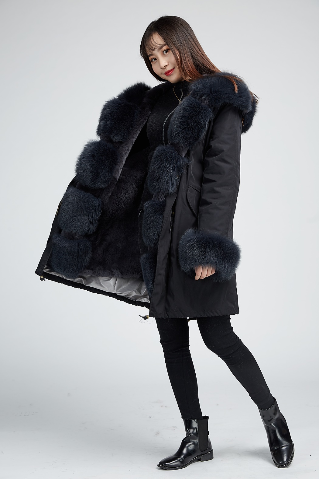 parka with fox fur