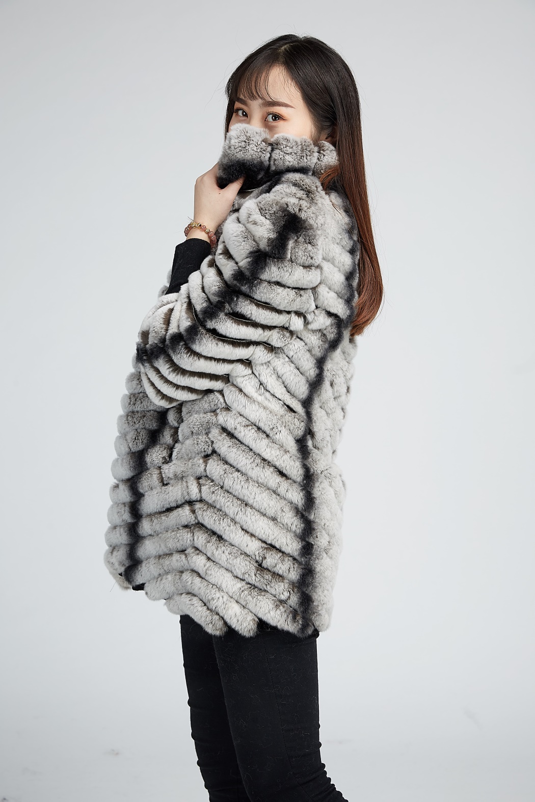 Rex Rabbit Fur Chinchilla Coat 1710021 Lvcomeff 