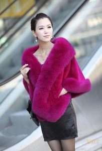 1805008 rex rabbit fur shawl with fox fur trimming eileenhou (4)