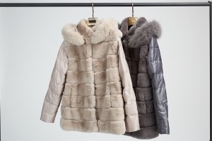 1807021 rex rabbit fur coat with down sleeve LVCOMEFF (1)