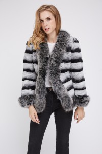 1807031 chinchilla rex rabbit fur coat with fox fur collar eileenhou (16)