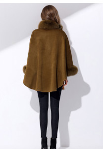 cashmere shawl with fox fur collar 1801001 (2)