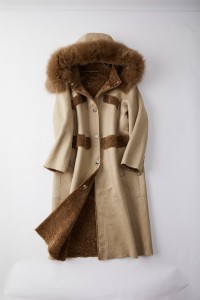 sheep leather coat with fox collar 1809158 eileenhou (3)