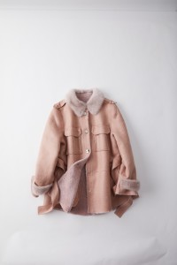 sheep leather coat with min k fur collar 1809159 EILEENHOU (2)