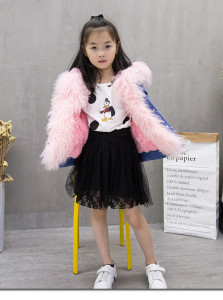 kid denim parka coat with rex rabbit fur lining eileenhou (4)