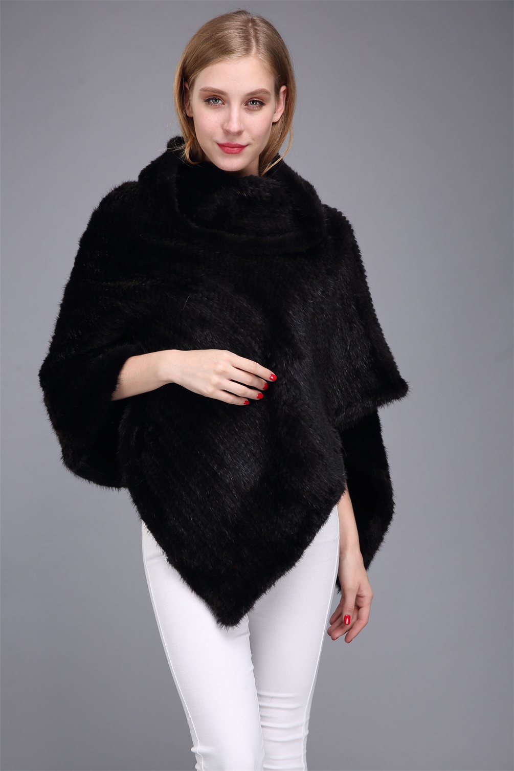 knitted mink fur poncho 1706027 – Lvcomeff